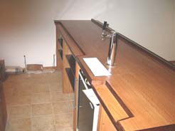 Tap & drain, drink ledge with walnut trim