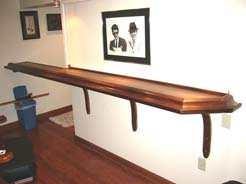 Walnut bar, curved laminated supports