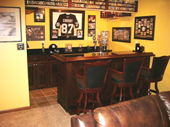 Walnut bar & cabinets