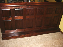 Double raised panels & walnut foot rail