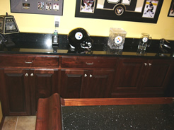 Back cabinets along wall