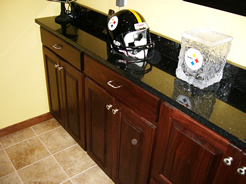 Granite top & backsplash on cabinets