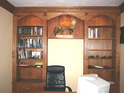 9' high cherry bookcases