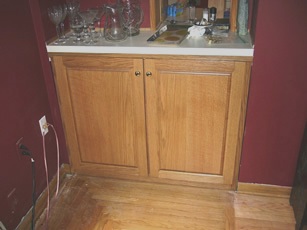 CD storage cabinet built under counter