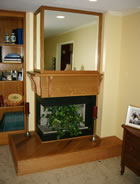 White oak mantel, hearth and mirror frames