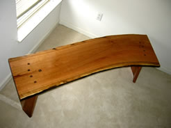 Curved Cherry Slab Bench