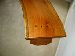 Curved Cherry Slab Bench