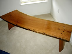 Curved Cherry Slab Bench