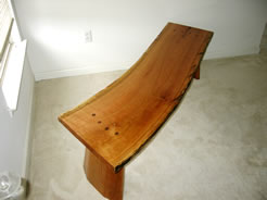 Curved Cherry Slab Bench