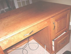 On right: printer cabinet & file drawer