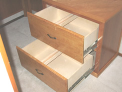 Two rows of files in each drawer