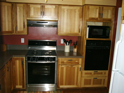 Hickory cabinets with flat panel doors