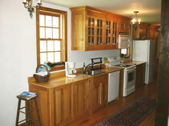 Galley kitchen along outside wall