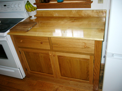 Stand-alone cabinet with maple counter top
