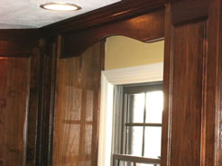 Arched valance above sink