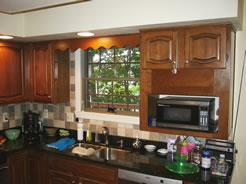 Old cabinets & microwave shelf