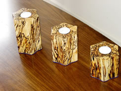 Spalted maple candle holders